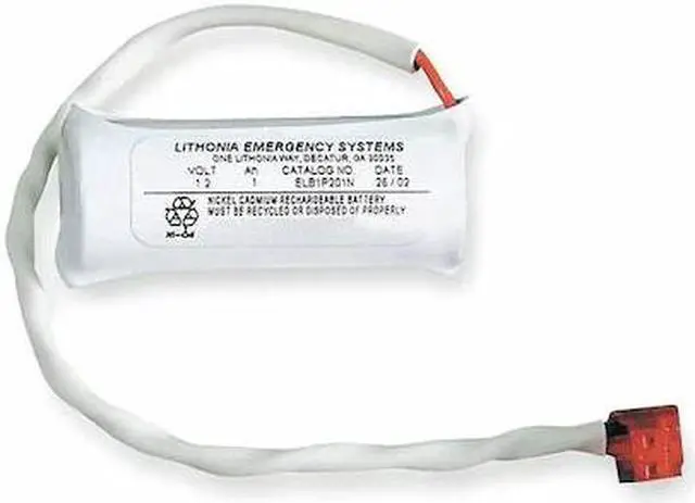 Main image of LITHONIA LIGHTING ELB 1P201N2 Battery,Nickel Cadmium,1.2V,1mAh