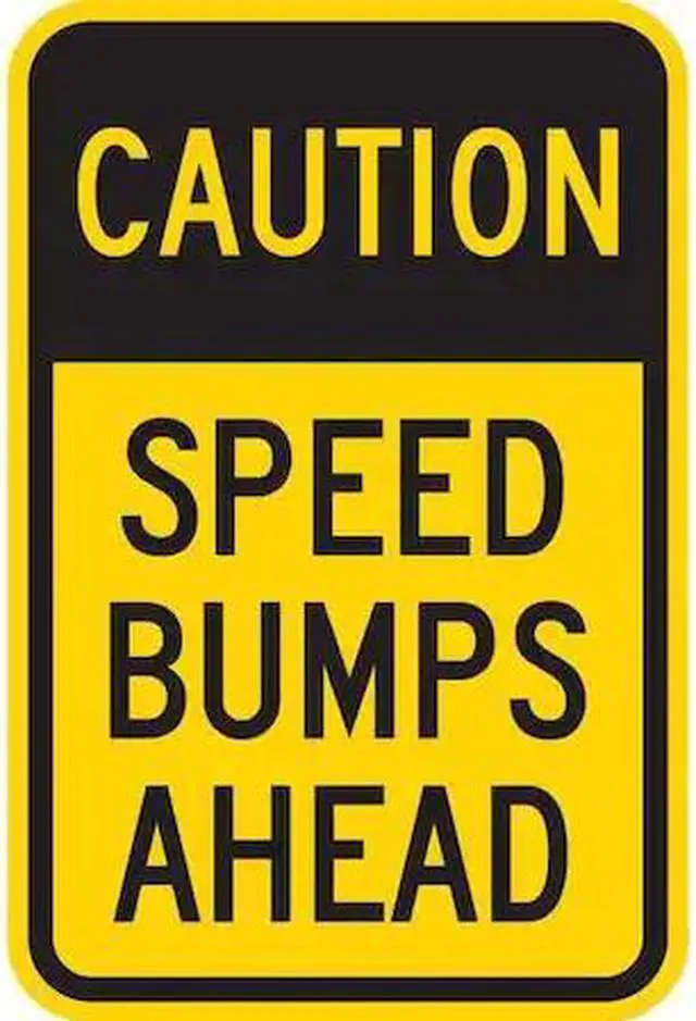 Main image of LYLE T1-1028-EG_12x18 Sign,Caution Speed Bumps Ahead,18 x12 In