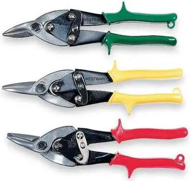 Alt view image 2 of 3 - WESTWARD 4PM06 Aviation Snip Set, Left/Right/Straight, 9 3/4 in, Steel