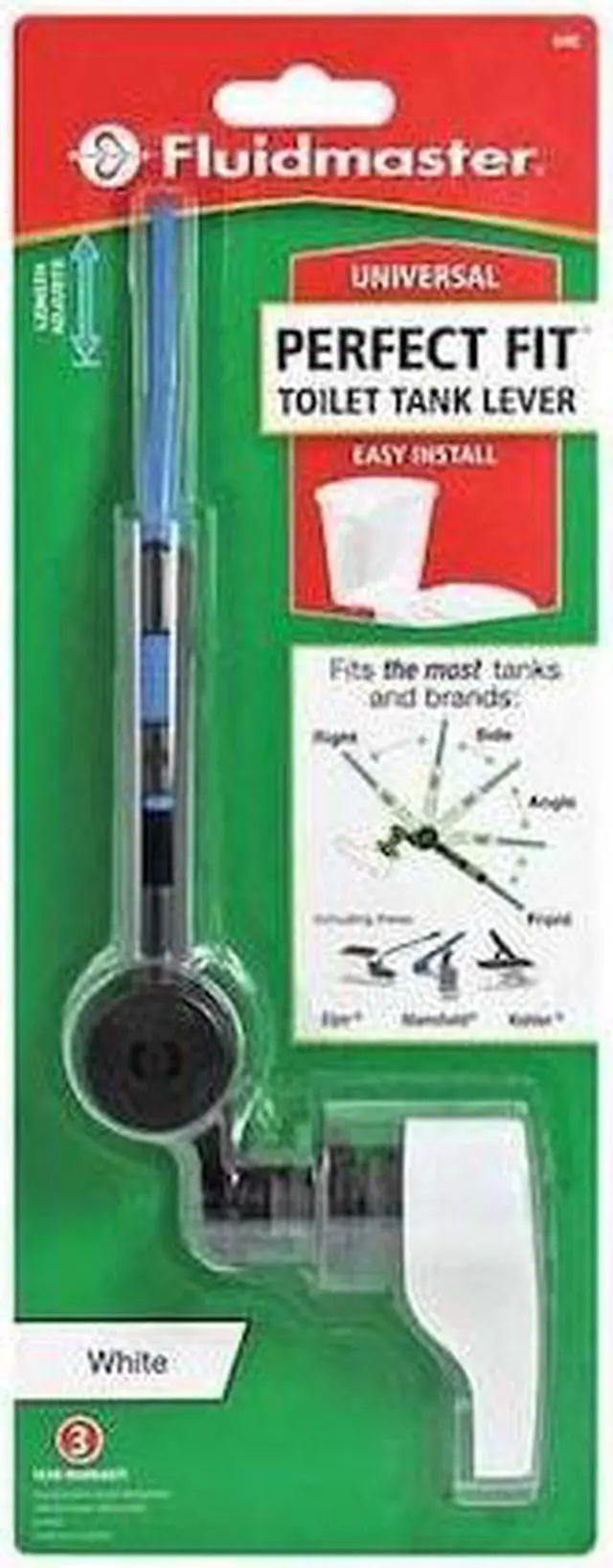 Alt view image 6 of 6 - FLUIDMASTER 640G Tank Lever, Metal, White, Universal Fit