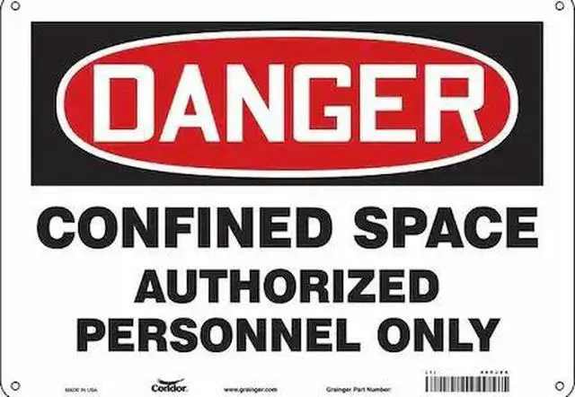 Main image of CONDOR 465J54 Safety Sign, 10 in Height, 14 in Width, Polyethylene, Horizontal