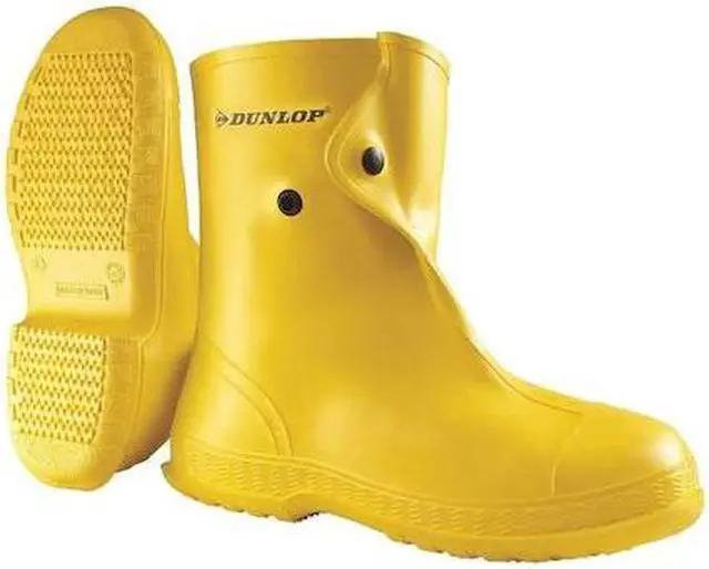 Main image of DUNLOP 8802000 Overboots, Plain Toe, PVC, 10 in Height, Snap Tab Closure,