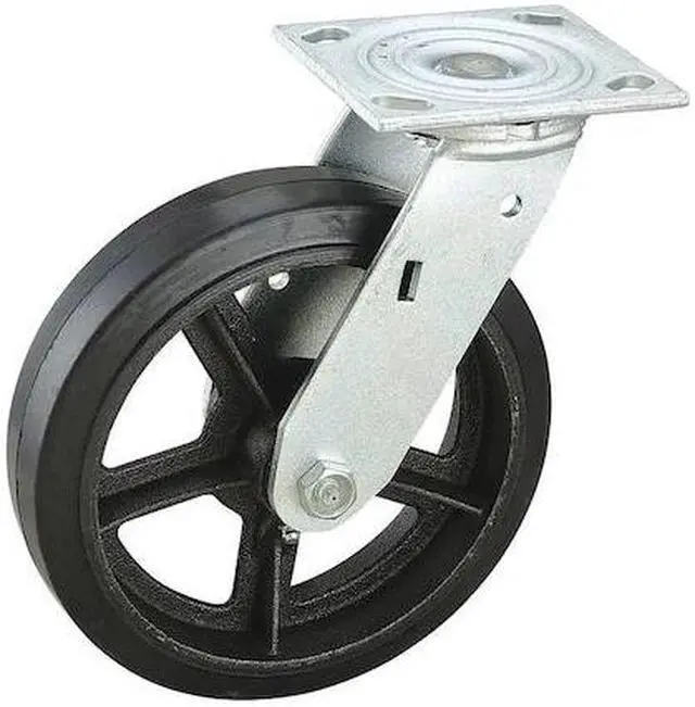 Main image of ZORO SELECT 16MR08201S Swivel NSF-Listed Plate Caster,600 lb.,75 Shore A
