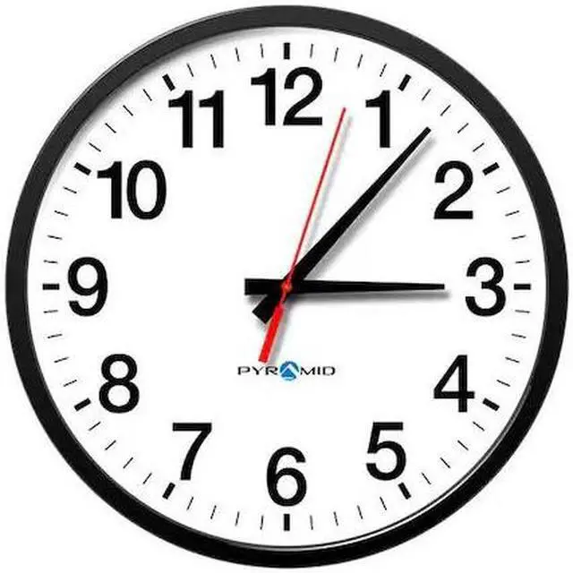 Main image of 13-1/2" Analog Analog Wall Clock, Black PYRAMID 5200