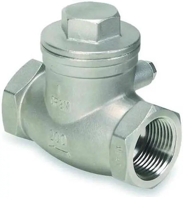 Main image of ZORO SELECT 4VMU3 1-1/4" NPT Stainless Steel Swing Check Valve