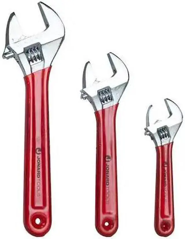 Alt view image 2 of 2 - JONARD TOOLS AW-6810 Adj. Wrench Set,6",8",10",Chrome,3 Pc.