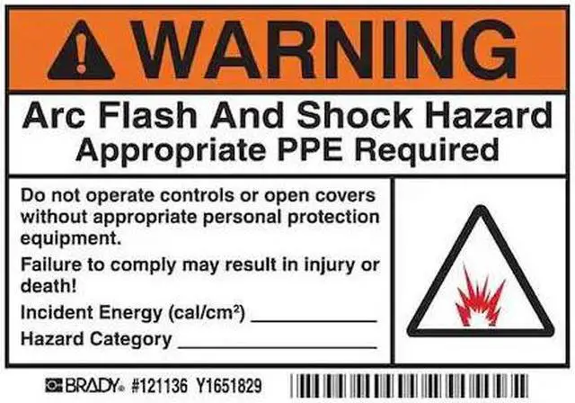 Main image of BRADY 121136 Arc Flash Label,3-1/2 In. H,5 In. W,PK5