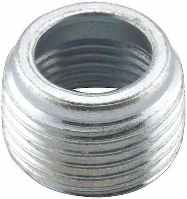 Alt view image 2 of 2 - RACO 1143 IMC Bushing, 1 in x 1/2 in, Threaded, Steel, Zinc Plated, Gray