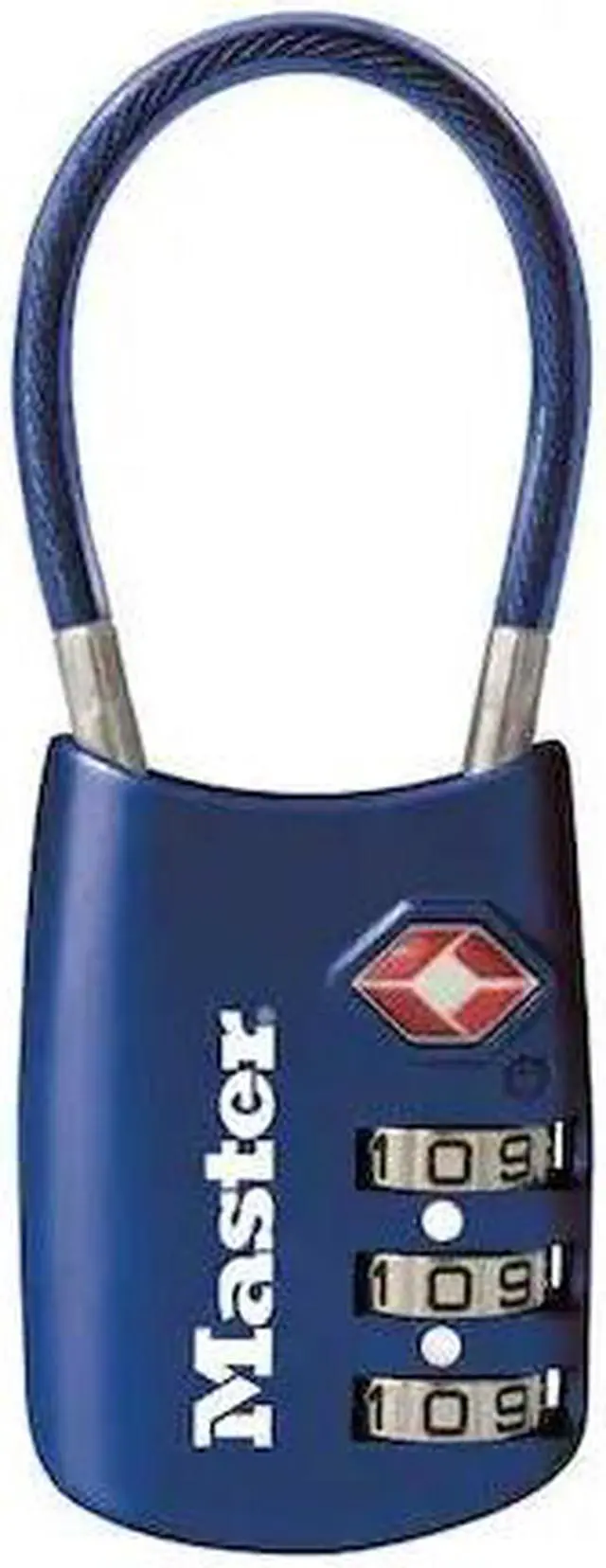 Alt view image 2 of 4 - Master Lock 4688D Combination Padlock, Side, 3 Dial, Blue