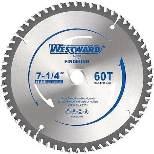 Main image of WESTWARD 24EL97 7-1/4",60-Teeth Circular Saw Blade