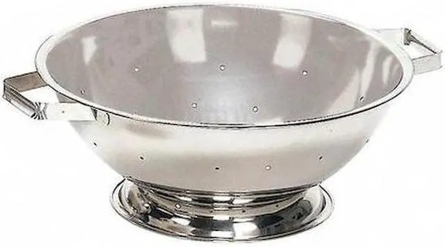 Alt view image 2 of 2 - 18-1/4" x 16-1/2" x 5-1/2" Stainless Steel Colander with 1/8" Hole Dia.