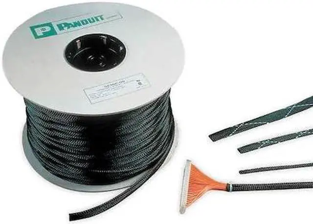 Alt view image 2 of 2 - PANDUIT SE50PFR-CR0 Braided Sleeving,0.500 In.,100 ft.,Black