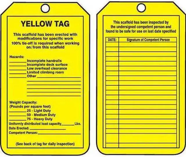 Main image of ACCUFORM TRS208PTP Tag, Yellow Tag, Plastic, 5 3/4 in H x 3 1/4 in W, Yellow,