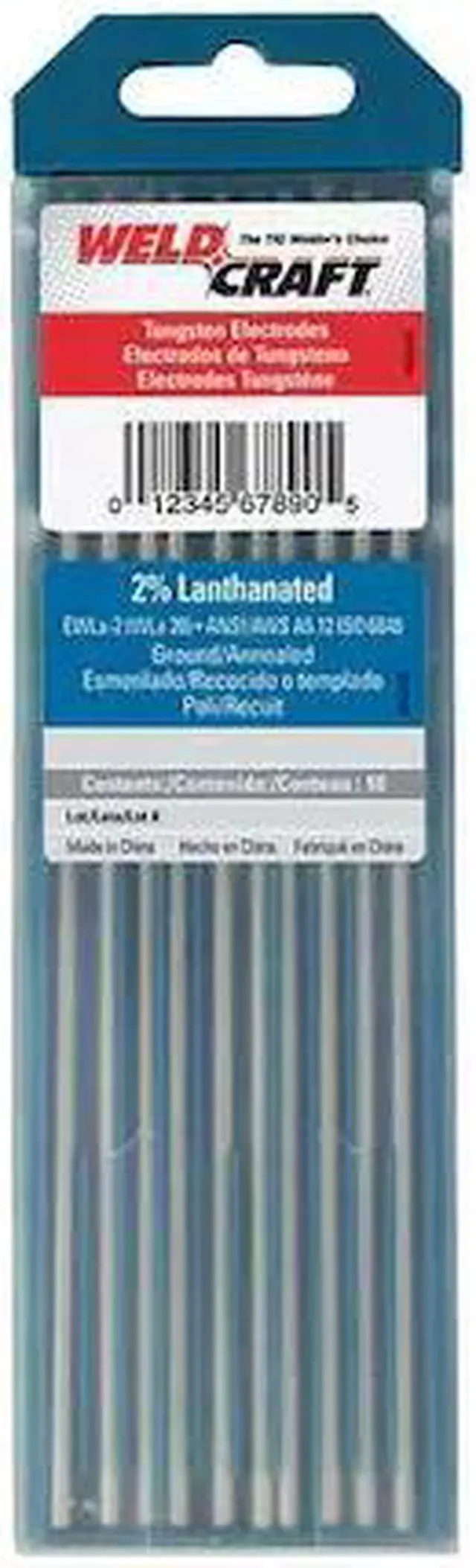 Main image of MILLER ELECTRIC WL2040X7 Tungsten Electrode 0.040" Dia., AWS A5.12 / ISO6848,