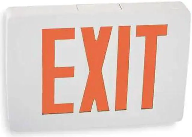 Main image of LITHONIA LIGHTING LQC W 1 R Exit Sign, White, 1 Face(s), LED, Universal Mount,