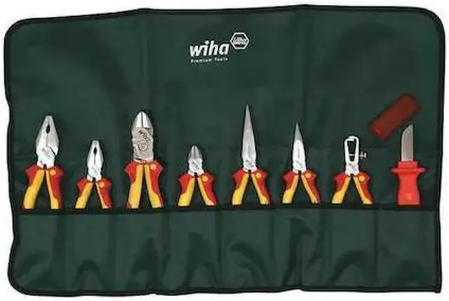 Main image of Wiha 32889 8 Piece Insulated Pliers/Cutters/Knife Pouch Set