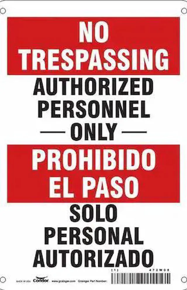 Main image of CONDOR 472W08 Safety Sign, 10 in Height, 7 in Width, Aluminum, Horizontal