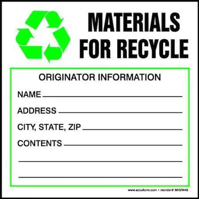Main image of ACCUFORM MHZW45PSC Hazardous Waste Label,6 In. H,PK100