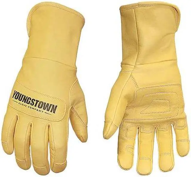 Alt view image 2 of 6 - YOUNGSTOWN GLOVE CO 11-3245-60-M Leather Gloves, Goatskin, Safety Cuff, Wing
