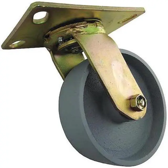Main image of ZORO SELECT 1NVU2 Swivel Plate Caster,Cast Iron,6 in.,1750 lb.,A