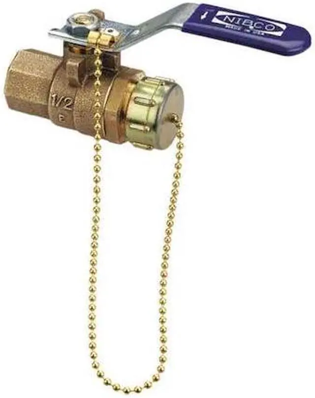 Alt view image 3 of 3 - T-585-70-HC Nibco Bronze Full Port Ball Valve With Cap And Chain, 3/4"