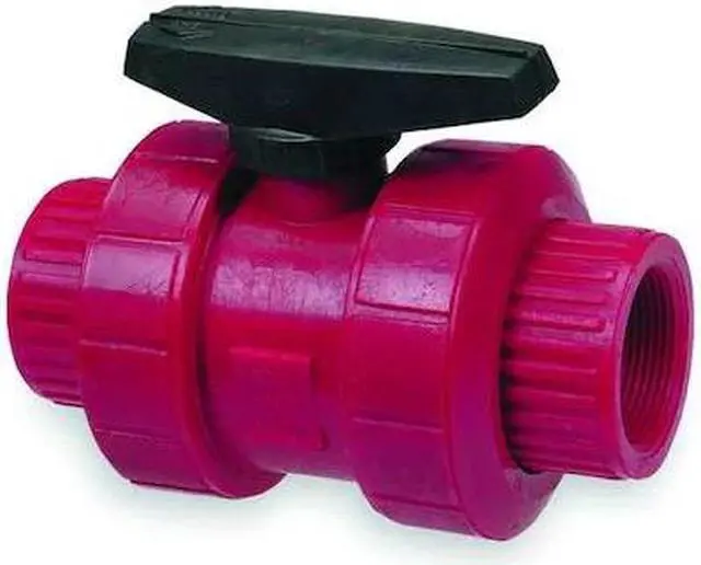 Alt view image 2 of 2 - CHEMTROL T65TB-V 1/2 1/2" FNPT Kynar Ball Valve Inline