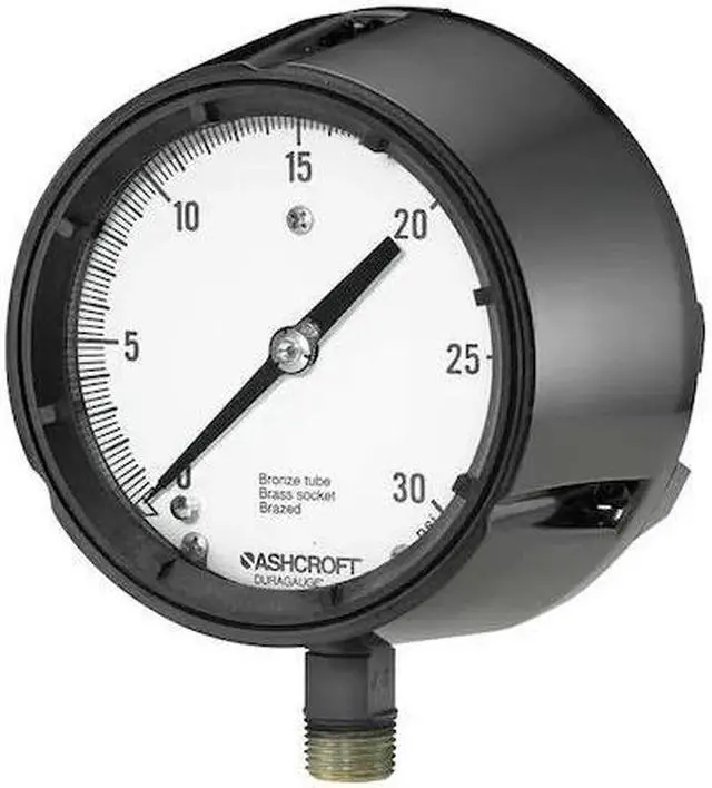 Alt view image 3 of 3 - ASHCROFT 451279AS04L30# Process Pressure Gauge, 0 to 30 psi, 4 1/2 in Dial, 1/2