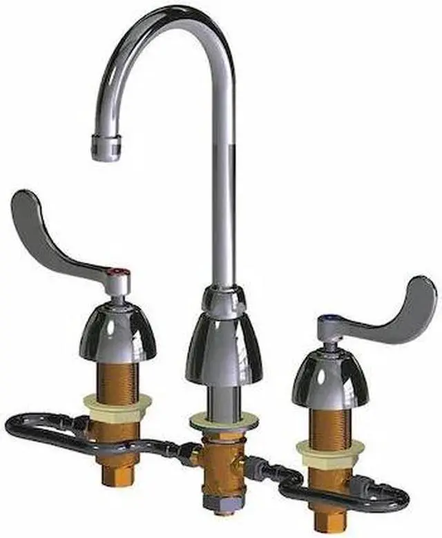 Alt view image 2 of 3 - CHICAGO FAUCET 786-HGN2AE35XKAB Gooseneck Kitchen/Bathroom Faucet, Manual, 6"