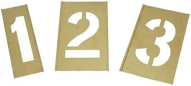 Main image of ZORO SELECT 1F044 Interlocking Stencil,Numbers,Brass, 1F044