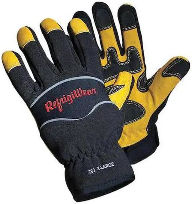 Alt view image 3 of 3 - Refrigiwear Cold Protection Gloves,  2XL,  Fleece Lining,  Black/Gold,  1 PR