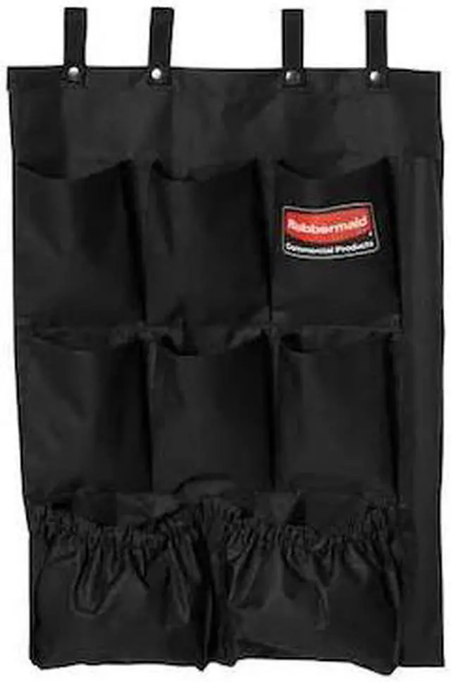 Alt view image 6 of 12 - RUBBERMAID FG9T9000BLA Pocket Bag,Black,Polyester