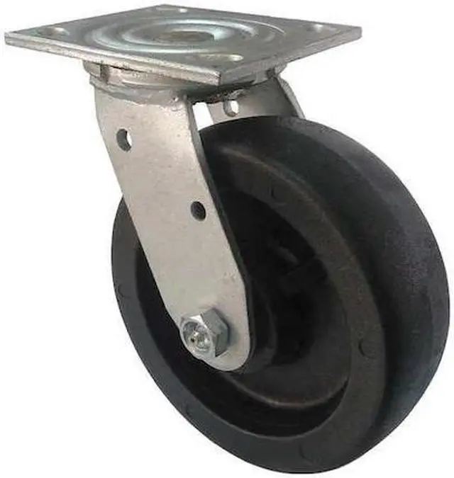Main image of ZORO SELECT 1NWN7 Swivel Plate Caster,Glass Nylon,6 in,1200 lb