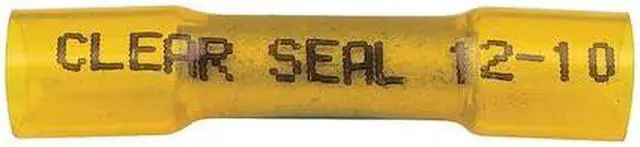 Alt view image 2 of 2 - VELVAC 37430-V50 Butt Splice Wire Connector, 10 AWG Max, Yellow, Nylon