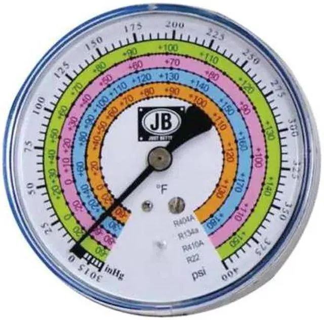 Main image of JB INDUSTRIES M2-400 Gauge,4 In Dia.,Low Side,Blue,400 psi