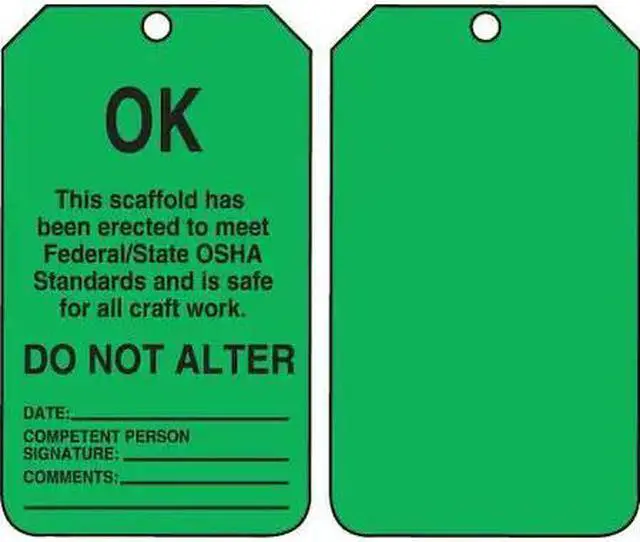 Alt view image 2 of 2 - ACCUFORM TSS103CTP Tag, Scaffold, Cardstock, 5 3/4 in H x 3 1/4 in W,