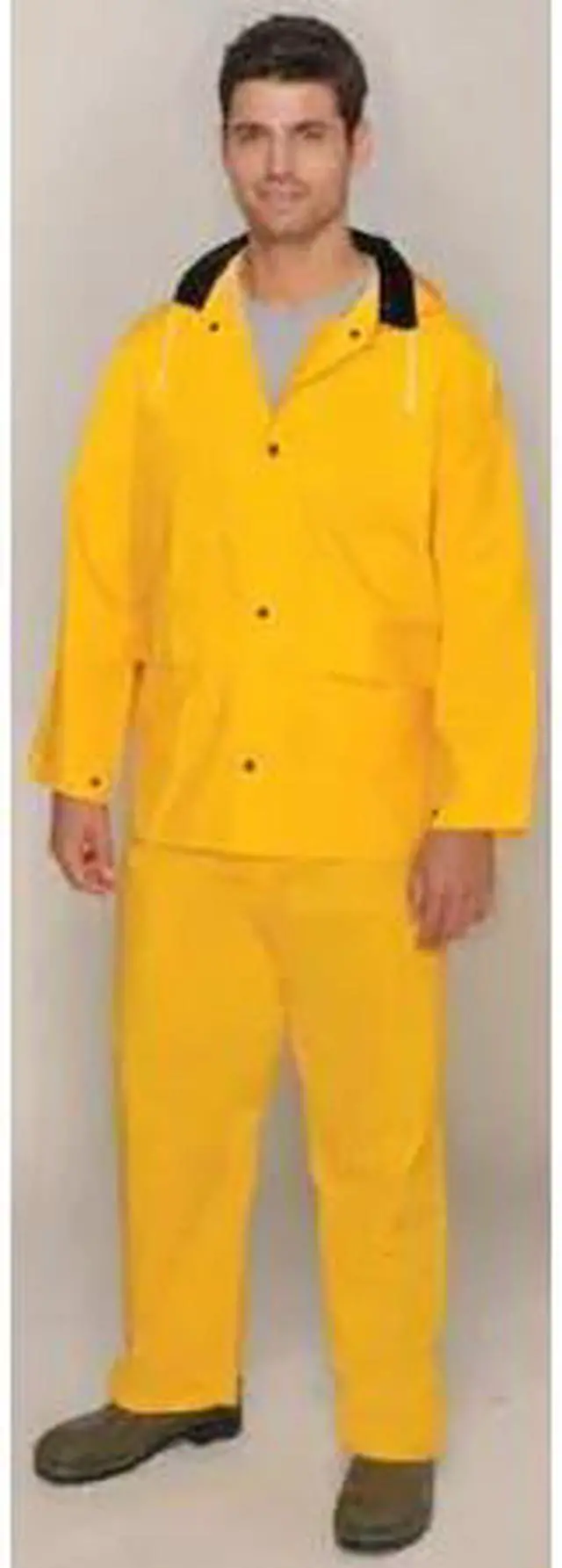 Main image of MIK 35100-XXL 3-Piece Rainsuit with Detachable Hood, Polyester, PVC, 0.3 mm