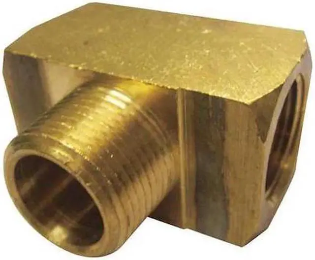 Main image of ZORO SELECT 6AYV8 Brass Branch Tee, FNPT x FNPT x MNPT, 1/2" Pipe Size