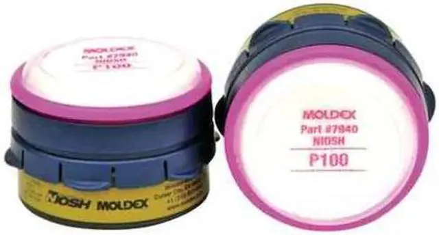 Alt view image 2 of 2 - MOLDEX 7640 Multi-Gas Combination Cartridge, Bayonet, Olive/Magenta