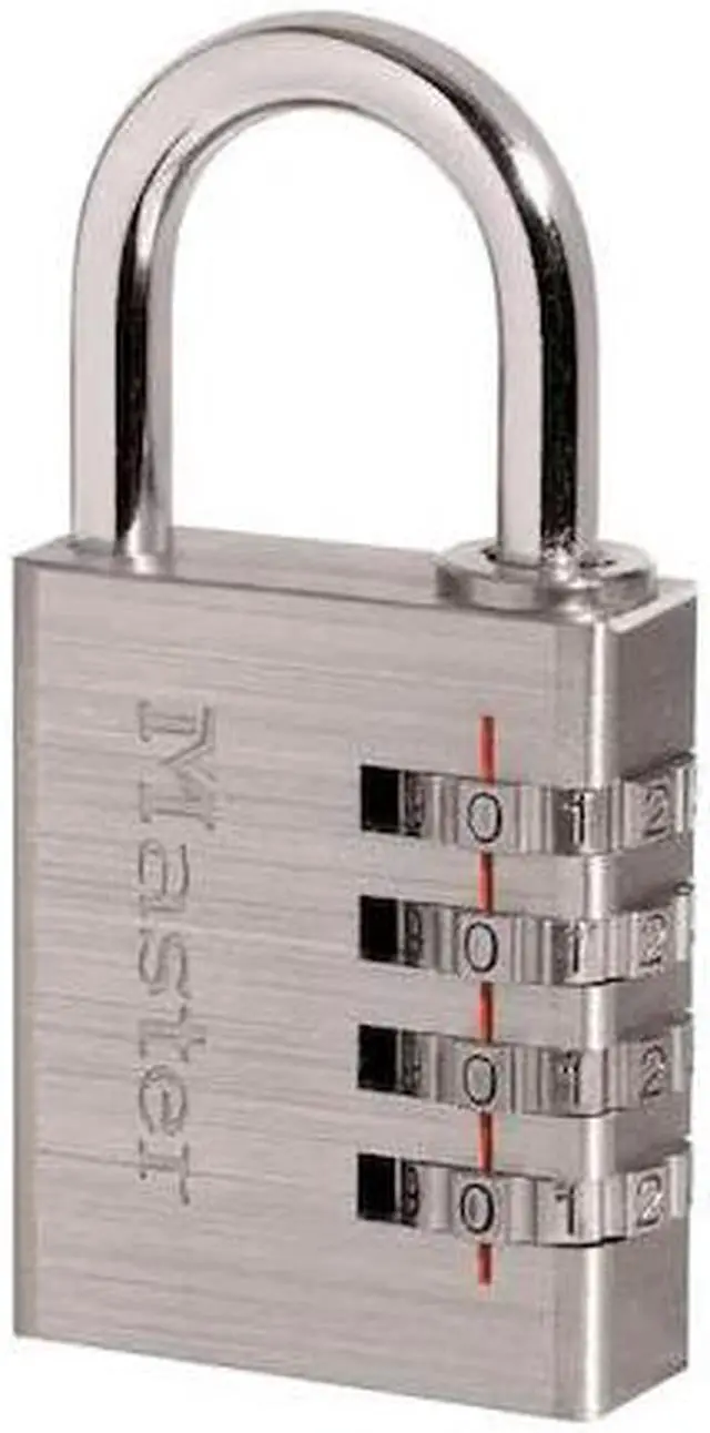Alt view image 4 of 5 - MASTER LOCK 643D Combination Padlock, Side, Black/Silver