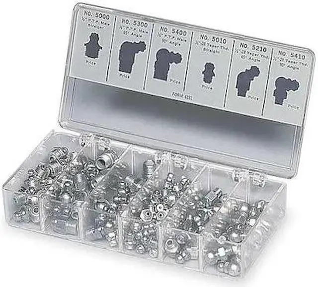 Alt view image 4 of 4 - LINCOLN INDUSTRIAL 5469 Grease Fitting Kit,Fractional Assortment