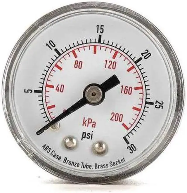 Main image of ZORO SELECT 4FLZ6 Pressure Gauge, Commercial, 0 to 60 psi, 1 1/2 in Dial, 1/8