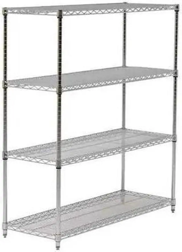 Main image of ZORO SELECT 45VY45 Wire Shelving Unit, 18"D x 36"W x 86"H, 4 Shelves, Chrome