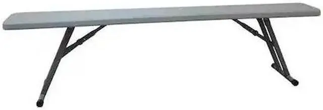 Main image of ZORO SELECT 12F617 Bench,w/ Folding Legs,Blow Molded,Gray