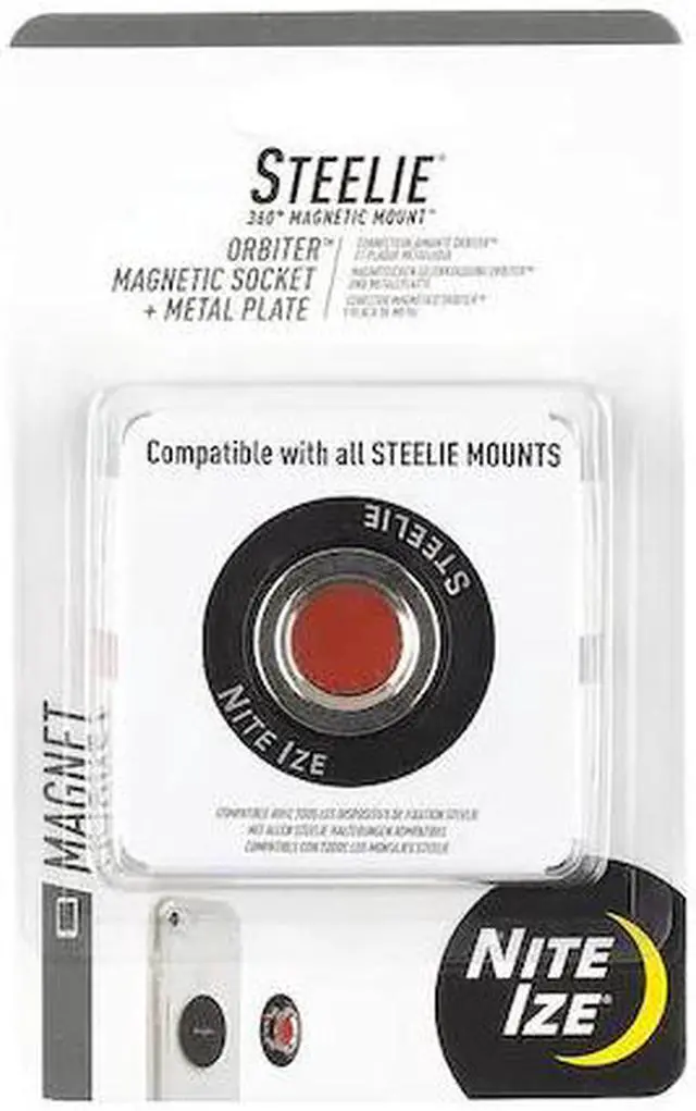 Alt view image 4 of 8 - Nite Ize STO01R7 Steelie Orbiter Mag Socket Metal Plate