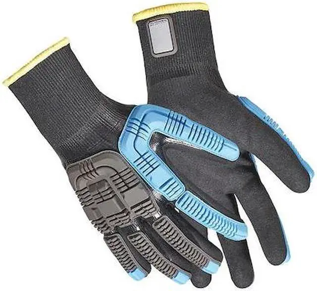 Alt view image 2 of 2 - HONEYWELL 41-4438BL/8M Knit Gloves, Cut Level A4 ,Double Dipped ,Nitrile ,Sandy