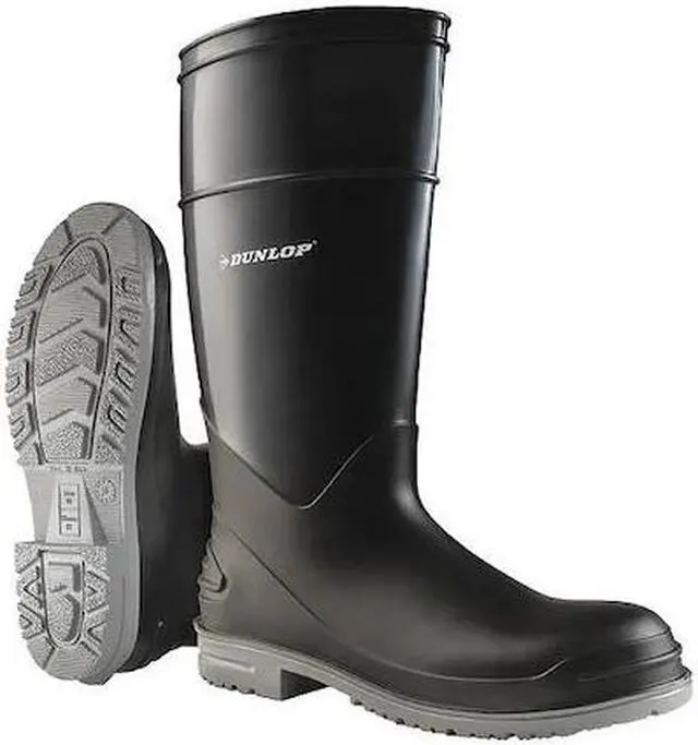 Main image of DUNLOP 8968200 Men's PolyGoliath Rubber Boot, Steel Toe, 16" Height, Black, 7
