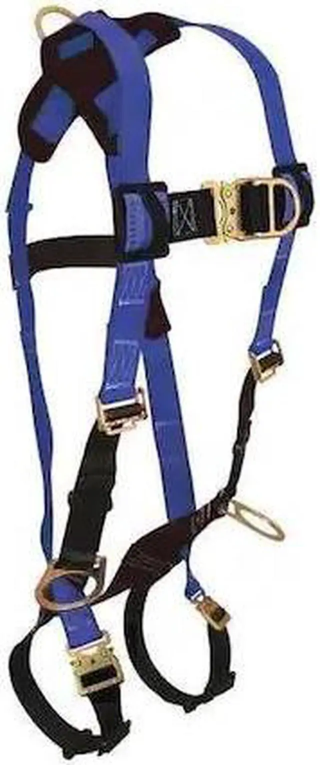 Main image of CONDOR G7023QCFDXL Full Body Harness, Vest Style, XL, Polyester, Black/Blue