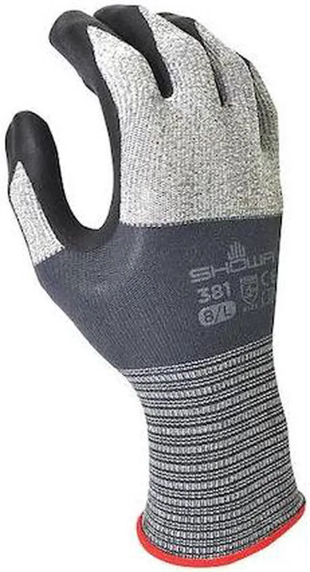 Alt view image 3 of 3 - Showa Coated Gloves Black/Gray 15 Gauge  381M-07