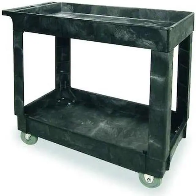 Alt view image 3 of 9 - RUBBERMAID FG9T6600BLA Utility Cart 500 lb. Capacity, 34"L x 16"W