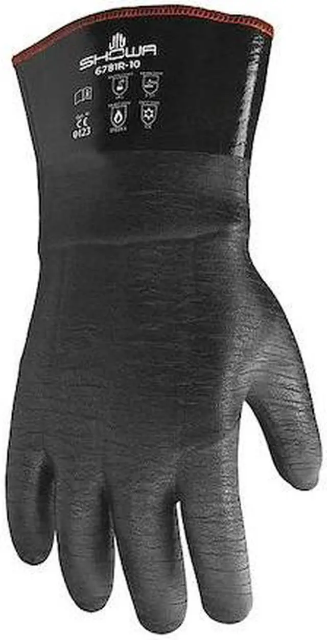 Alt view image 2 of 6 - Best Chemical Resistant Glove, 12" L, Sz L, PR Black   6781R
